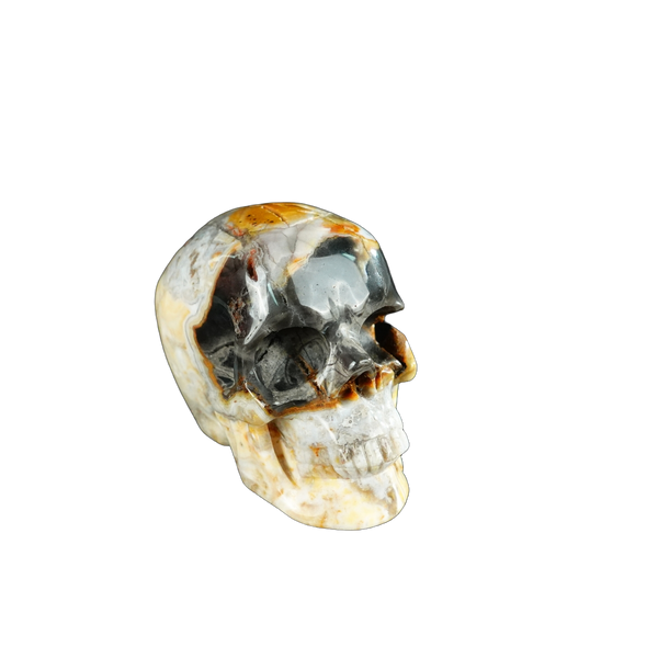 2.2" Red Crazy Lace Agate Crystal Skull Carving - Unique Piece #RC06 - alternate view