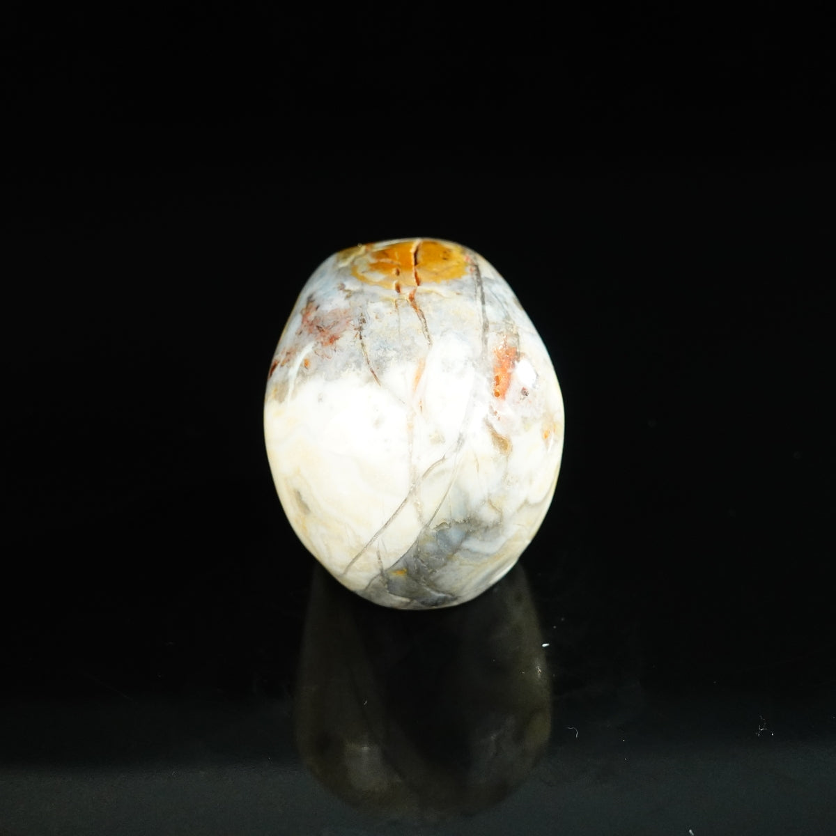 2.2" Red Crazy Lace Agate Crystal Skull Carving - Unique Piece #RC06