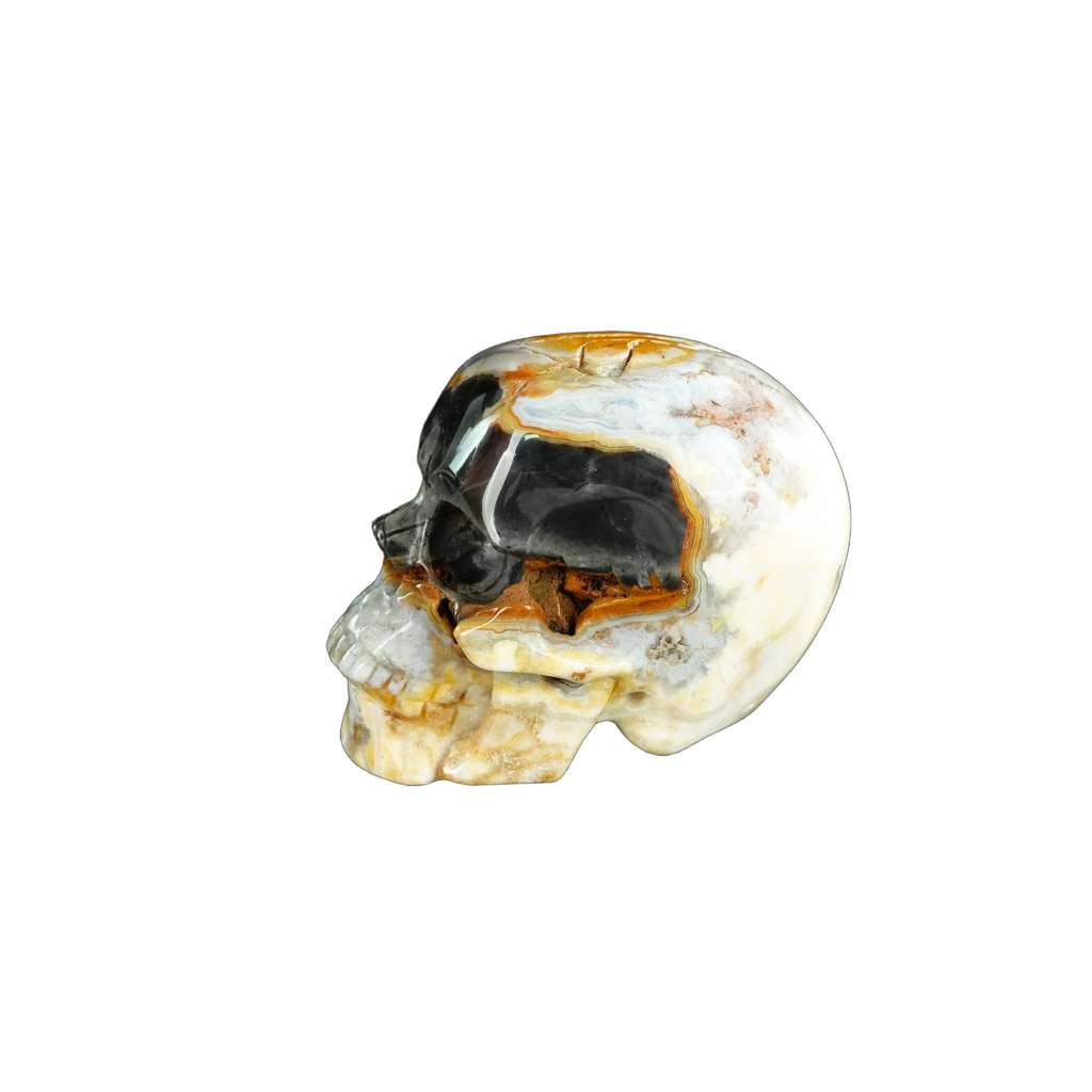 2.2" Red Crazy Lace Agate Crystal Skull Carving - Unique Piece #RC06