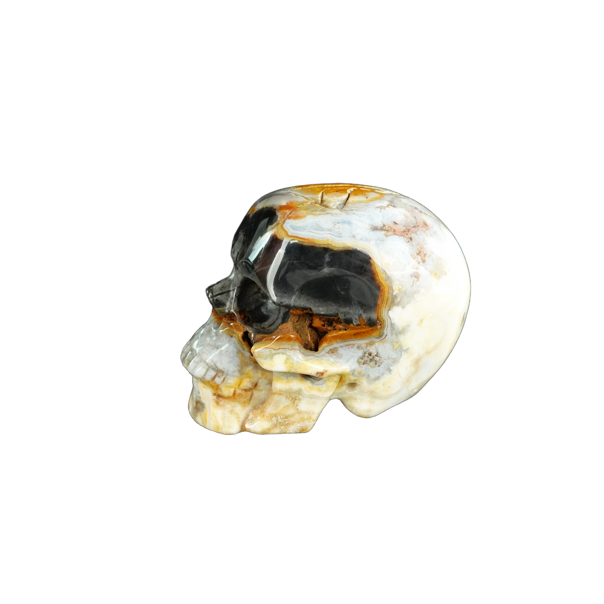 2.2" Red Crazy Lace Agate Crystal Skull Carving - Unique Piece #RC06