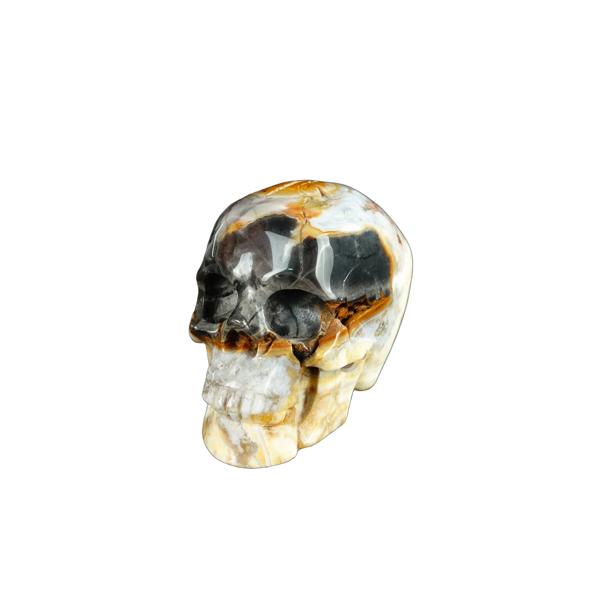 2.2" Red Crazy Lace Agate Crystal Skull Carving - Unique Piece #RC06