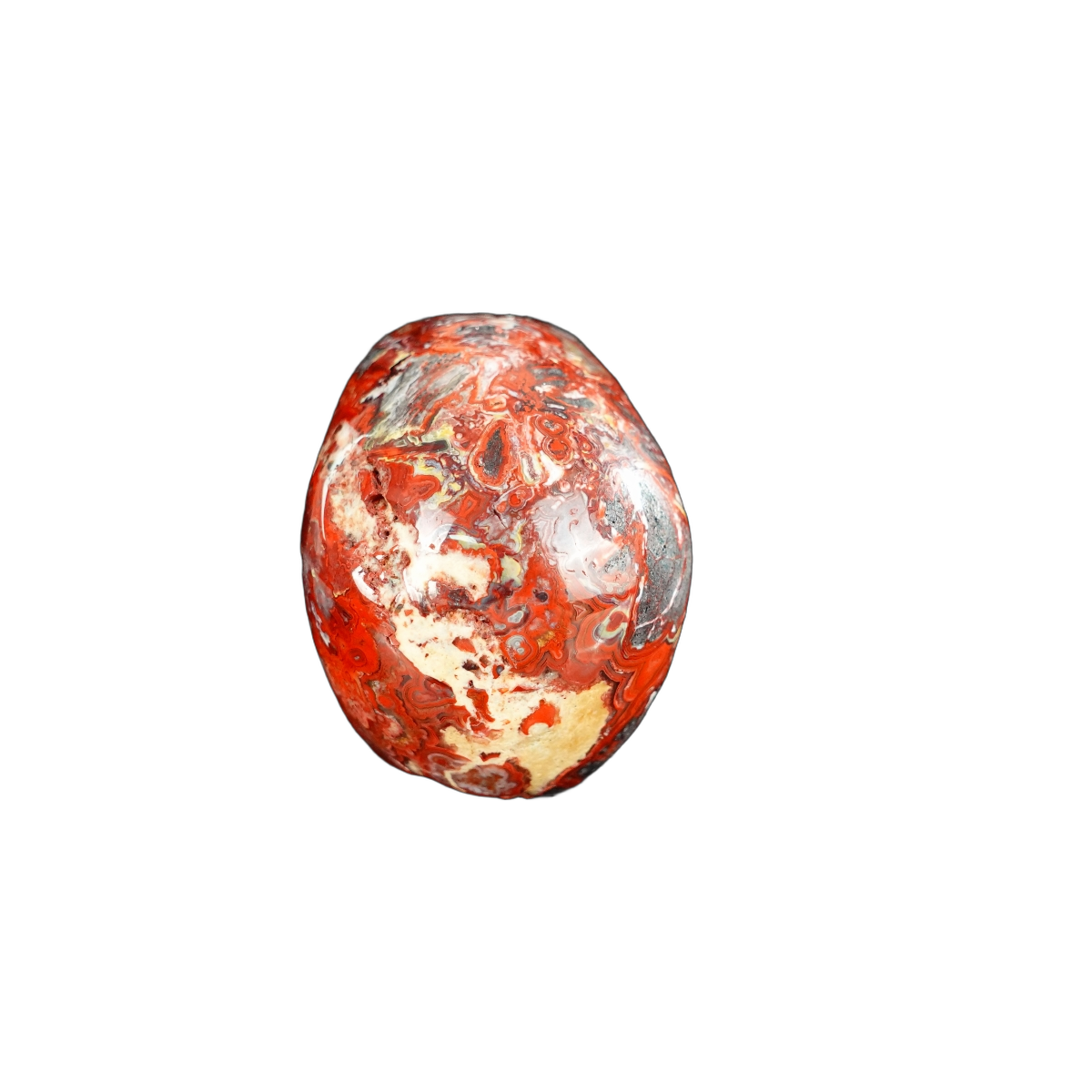 2.2" Red Crazy Lace Agate Crystal Skull Carving - Unique Piece #RC07