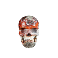 2.2" Red Crazy Lace Agate Crystal Skull Carving - Unique Piece #RC10