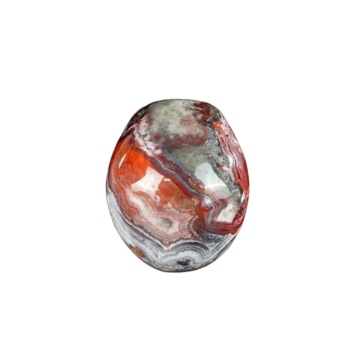 2.2" Red Crazy Lace Agate Crystal Skull Carving - Unique Piece #RC10