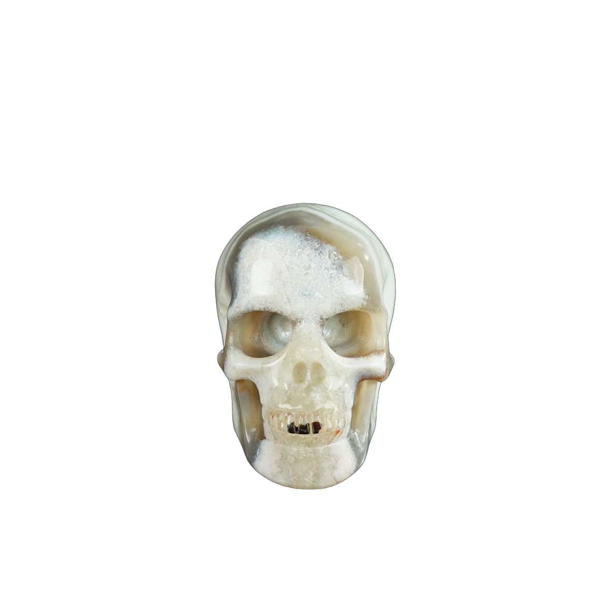 2.2" Red Crazy Lace Agate Crystal Skull Carving - Unique Piece #RC12