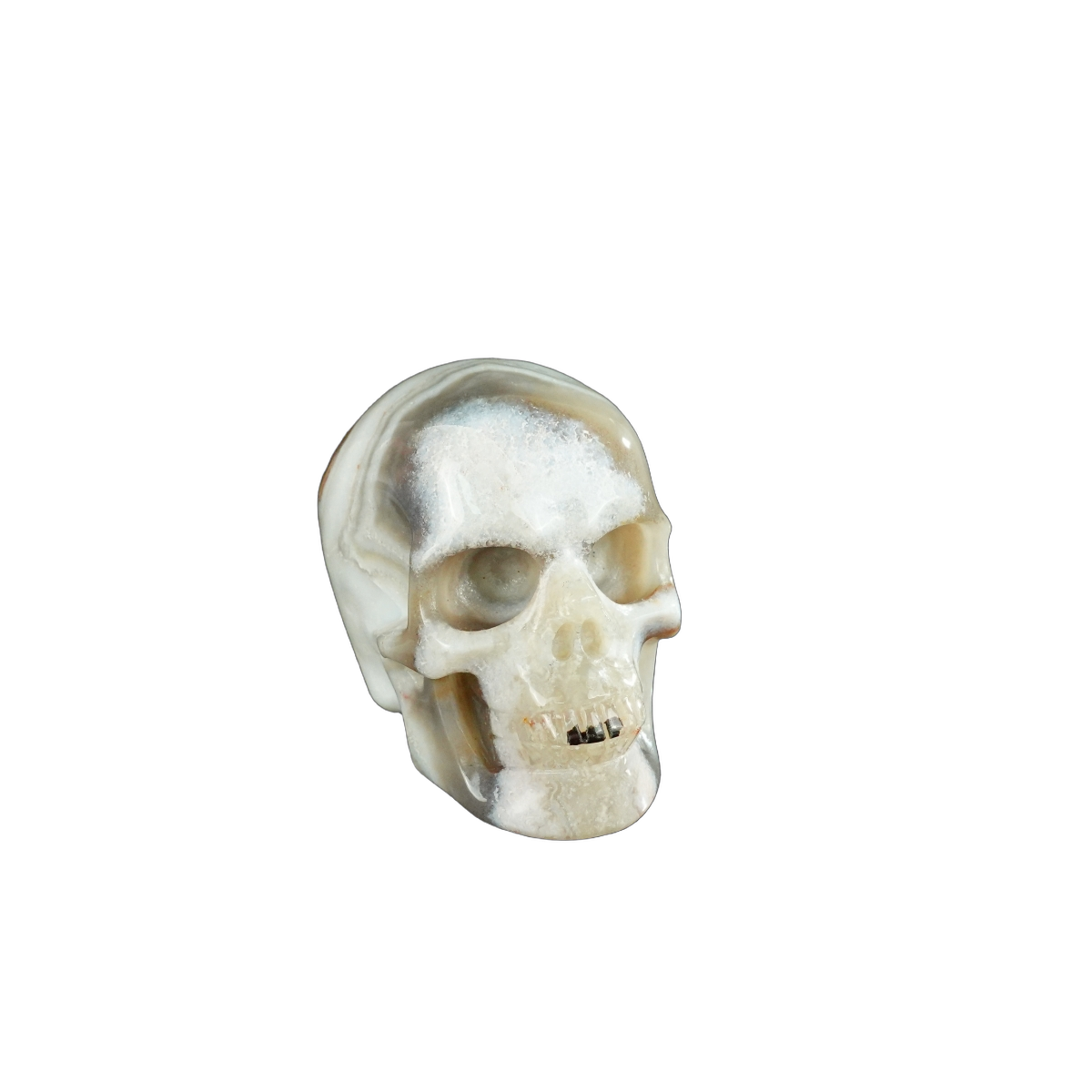 2.2" Red Crazy Lace Agate Crystal Skull Carving - Unique Piece #RC12
