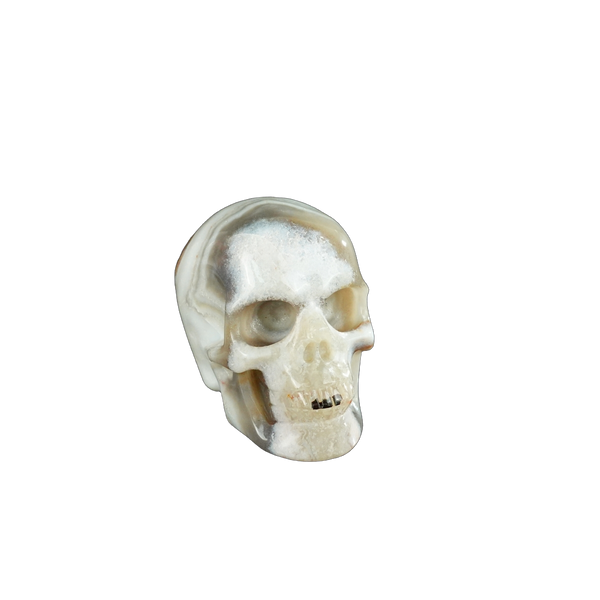 2.2" Red Crazy Lace Agate Crystal Skull Carving - Unique Piece #RC12 - alternate view