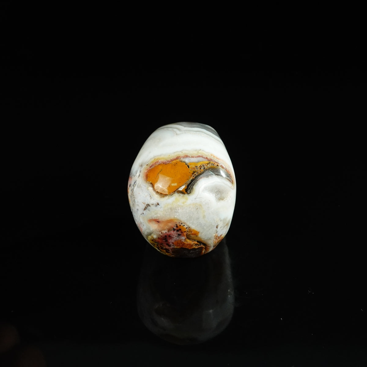 2.2" Red Crazy Lace Agate Crystal Skull Carving - Unique Piece #RC12