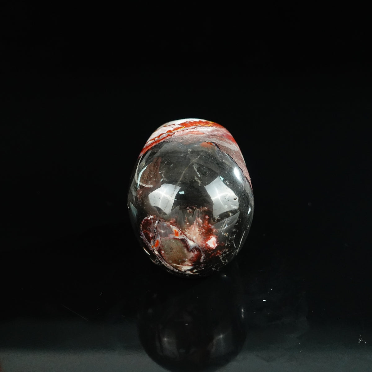 2.2" Red Crazy Lace Agate Crystal Skull Carving - Unique Piece #RC13