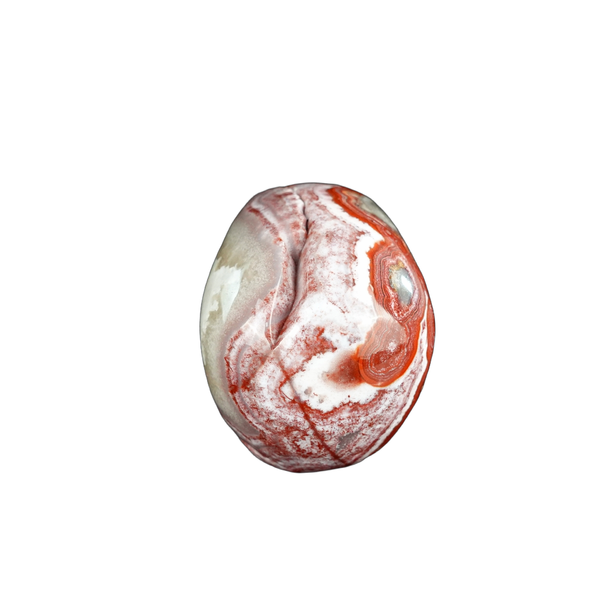 2.2" Red Crazy Lace Agate Crystal Skull Carving - Unique Piece #RC14