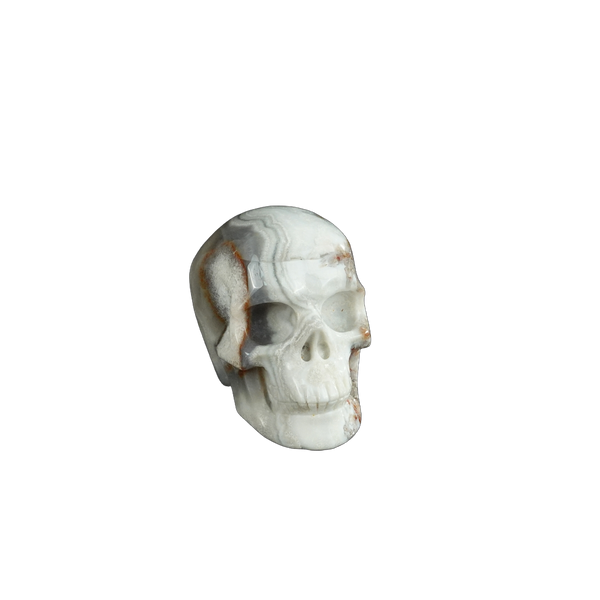 2.2" Red Crazy Lace Agate Crystal Skull Carving - Unique Piece #RC15 - alternate view