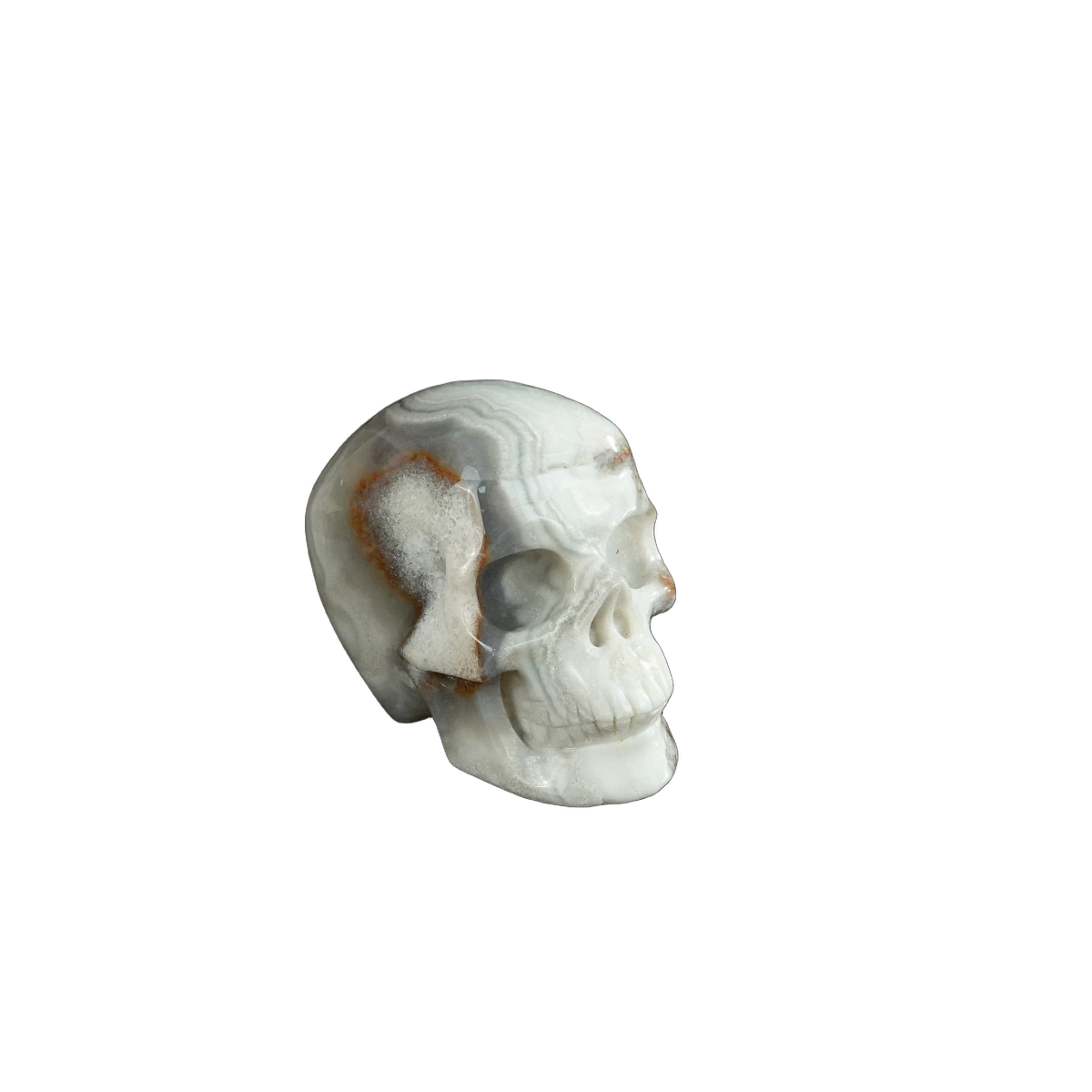 2.2" Red Crazy Lace Agate Crystal Skull Carving - Unique Piece #RC15