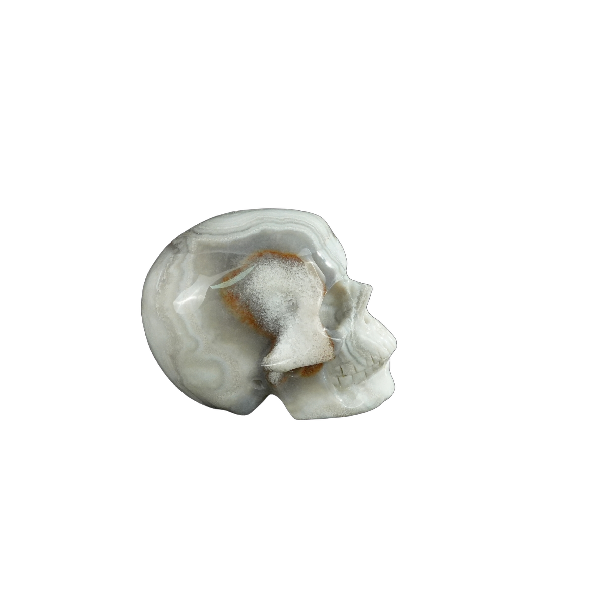 2.2" Red Crazy Lace Agate Crystal Skull Carving - Unique Piece #RC15