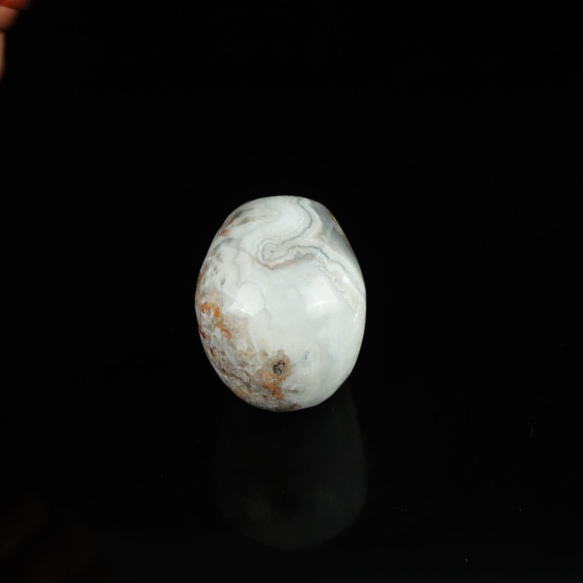 2.2" Red Crazy Lace Agate Crystal Skull Carving - Unique Piece #RC15