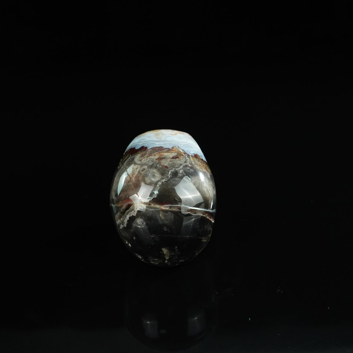 2.2" Red Crazy Lace Agate Crystal Skull Carving - Unique Piece #RC16