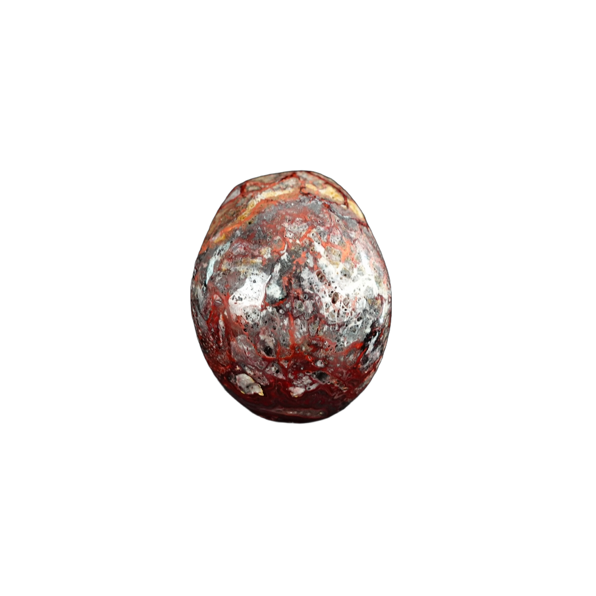 2.2" Red Crazy Lace Agate Crystal Skull Carving - Unique Piece #RC17