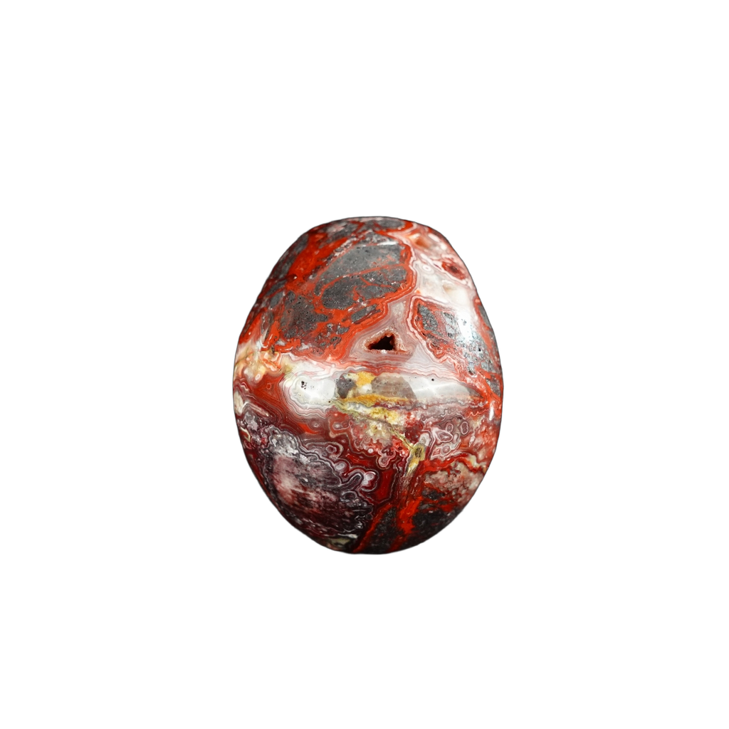 2.2" Red Crazy Lace Agate Crystal Skull Carving - Unique Piece #RC18