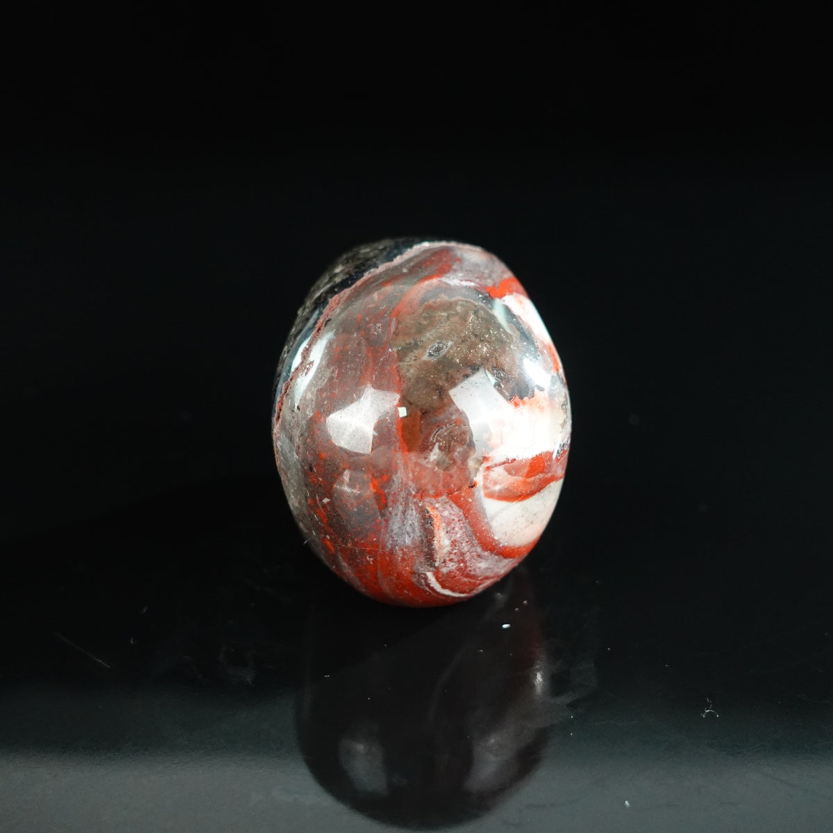 2.2" Red Crazy Lace Agate Crystal Skull Carving - Unique Piece #RC19