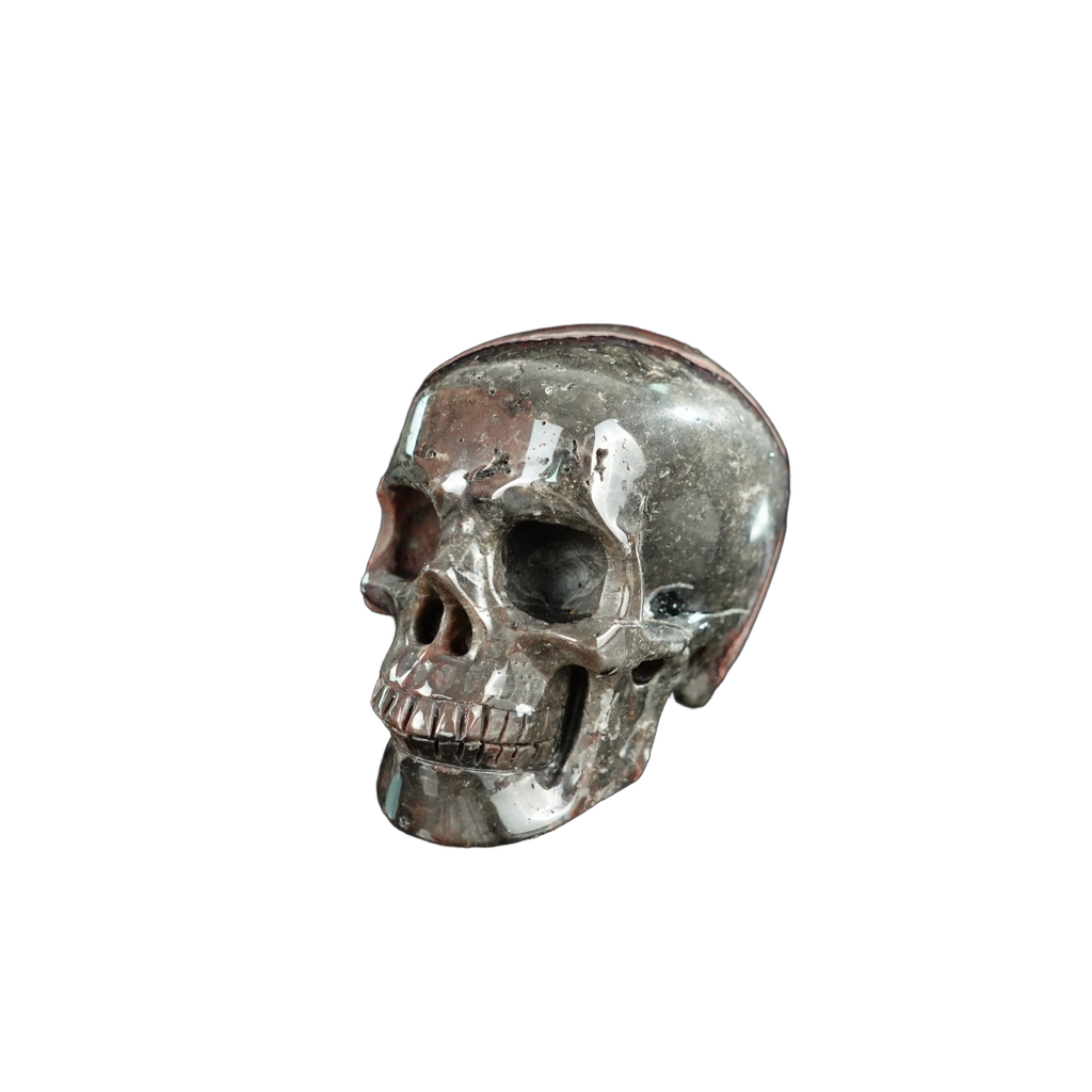 2.2" Red Crazy Lace Agate Crystal Skull Carving - Unique Piece #RC19