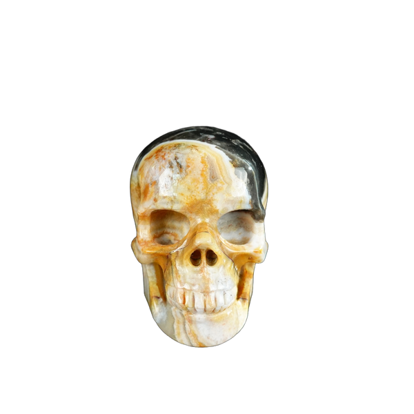 2.2" Red Crazy Lace Agate Crystal Skull Carving - Unique Piece #RC20