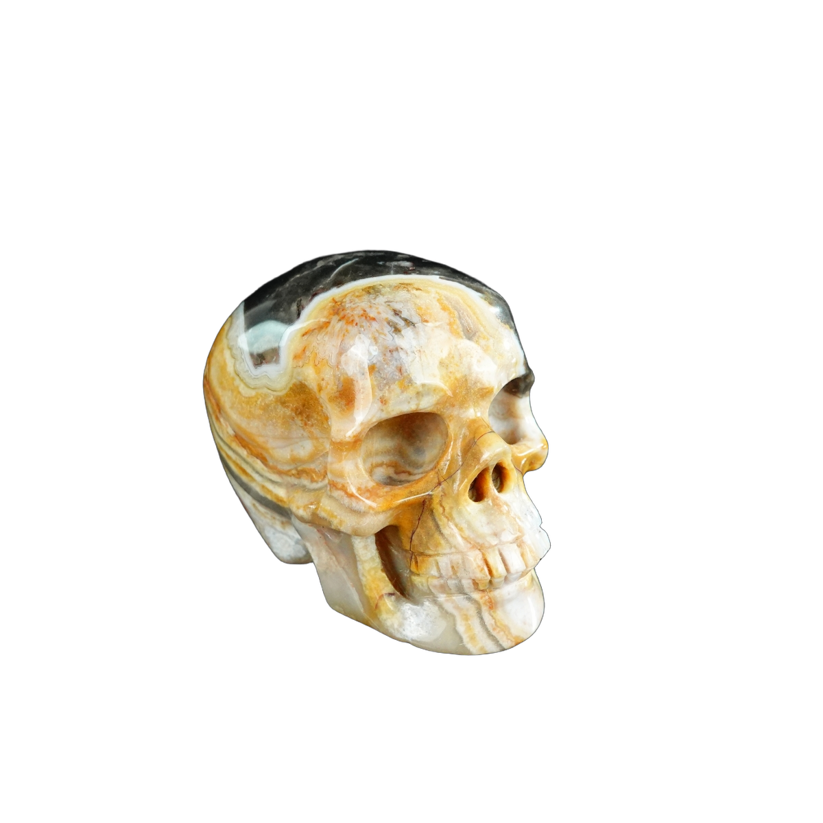2.2" Red Crazy Lace Agate Crystal Skull Carving - Unique Piece #RC20