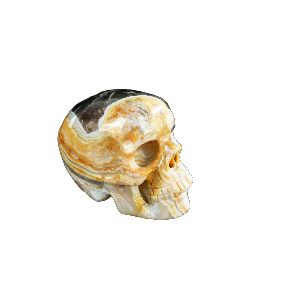 2.2" Red Crazy Lace Agate Crystal Skull Carving - Unique Piece #RC20