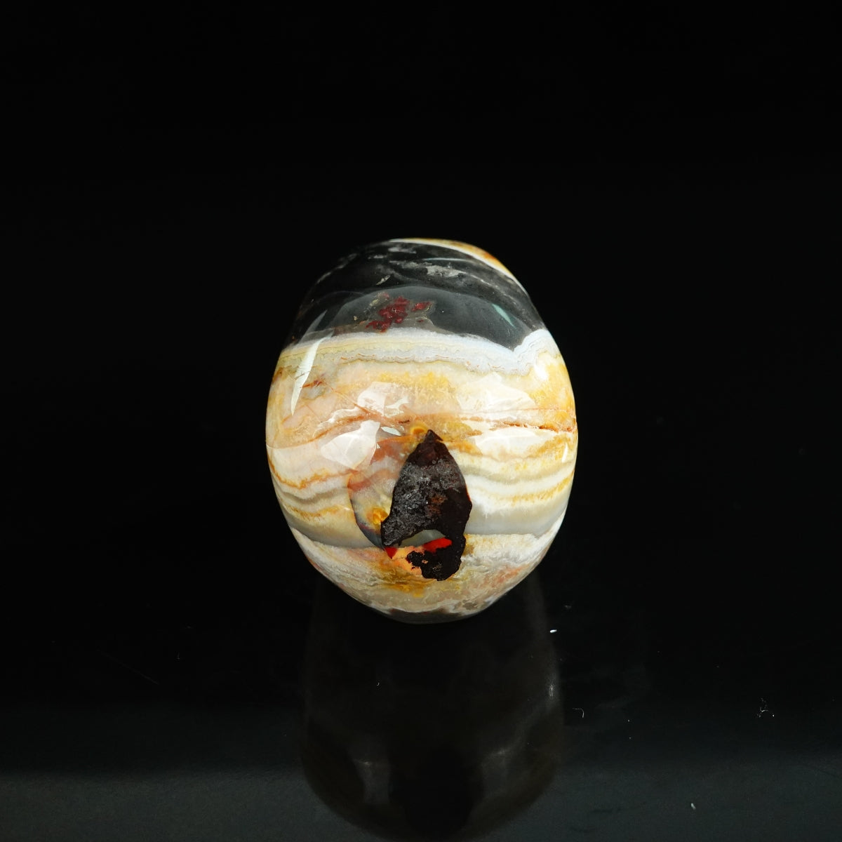2.2" Red Crazy Lace Agate Crystal Skull Carving - Unique Piece #RC20