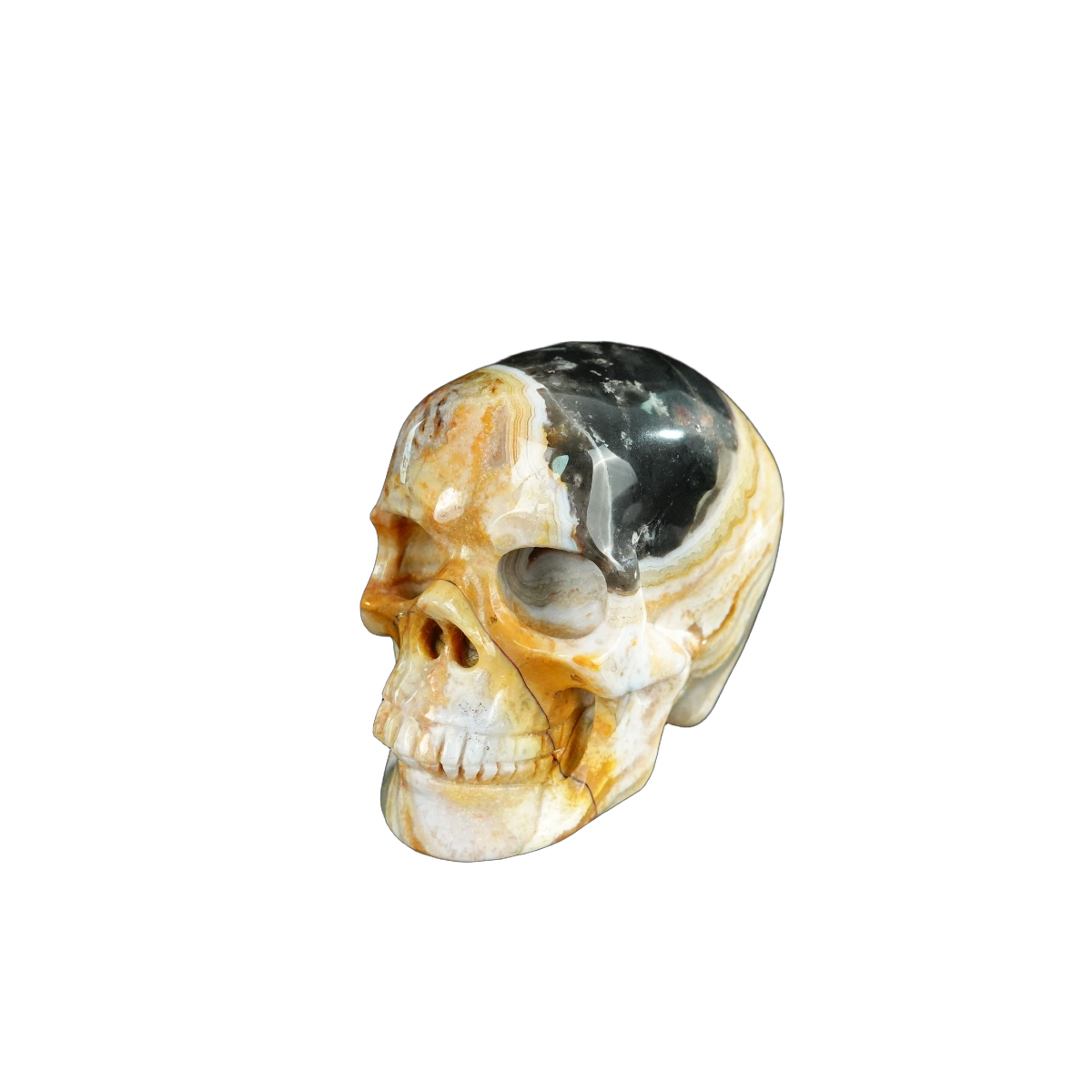 2.2" Red Crazy Lace Agate Crystal Skull Carving - Unique Piece #RC20
