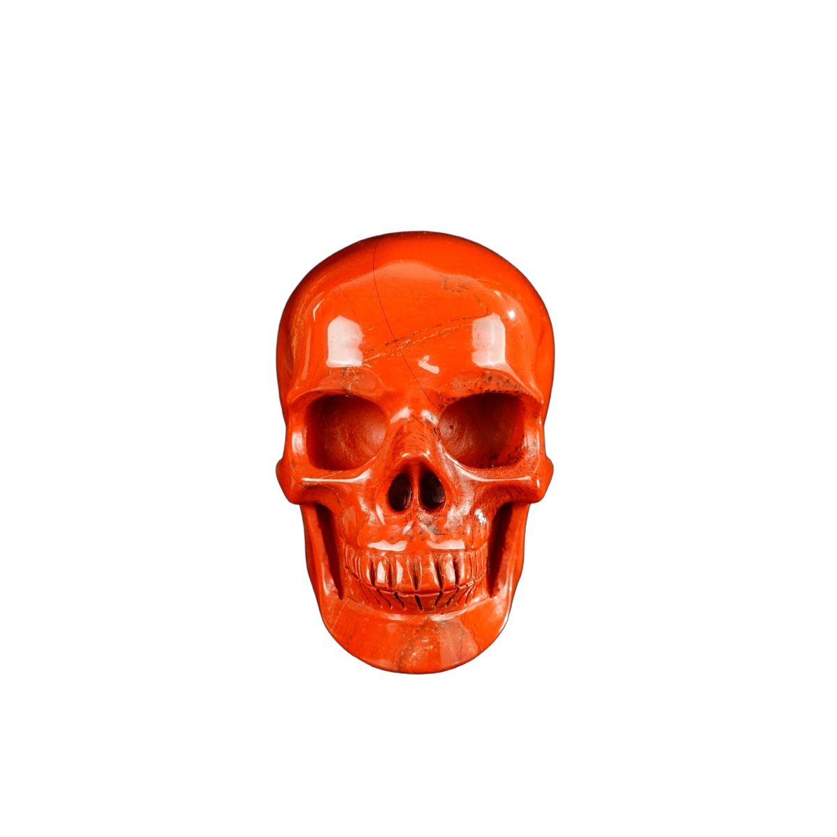 2.2" Red Jasper Crystal Skull Carving - Hand Carved Decor