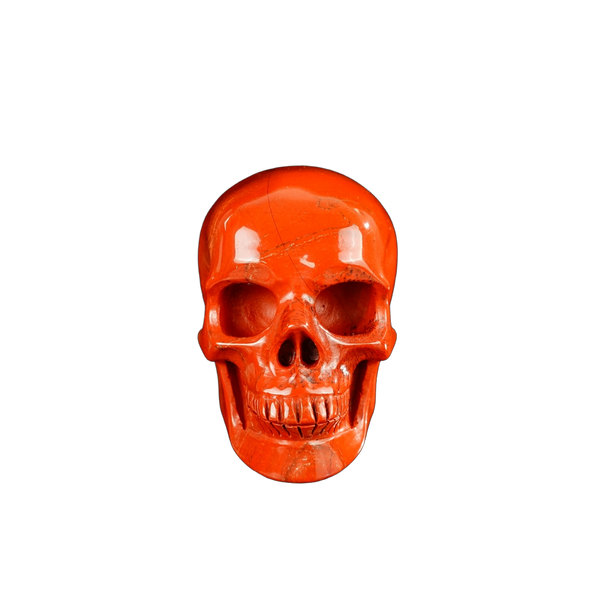 2.2" Red Jasper Crystal Skull Carving - Hand Carved Decor