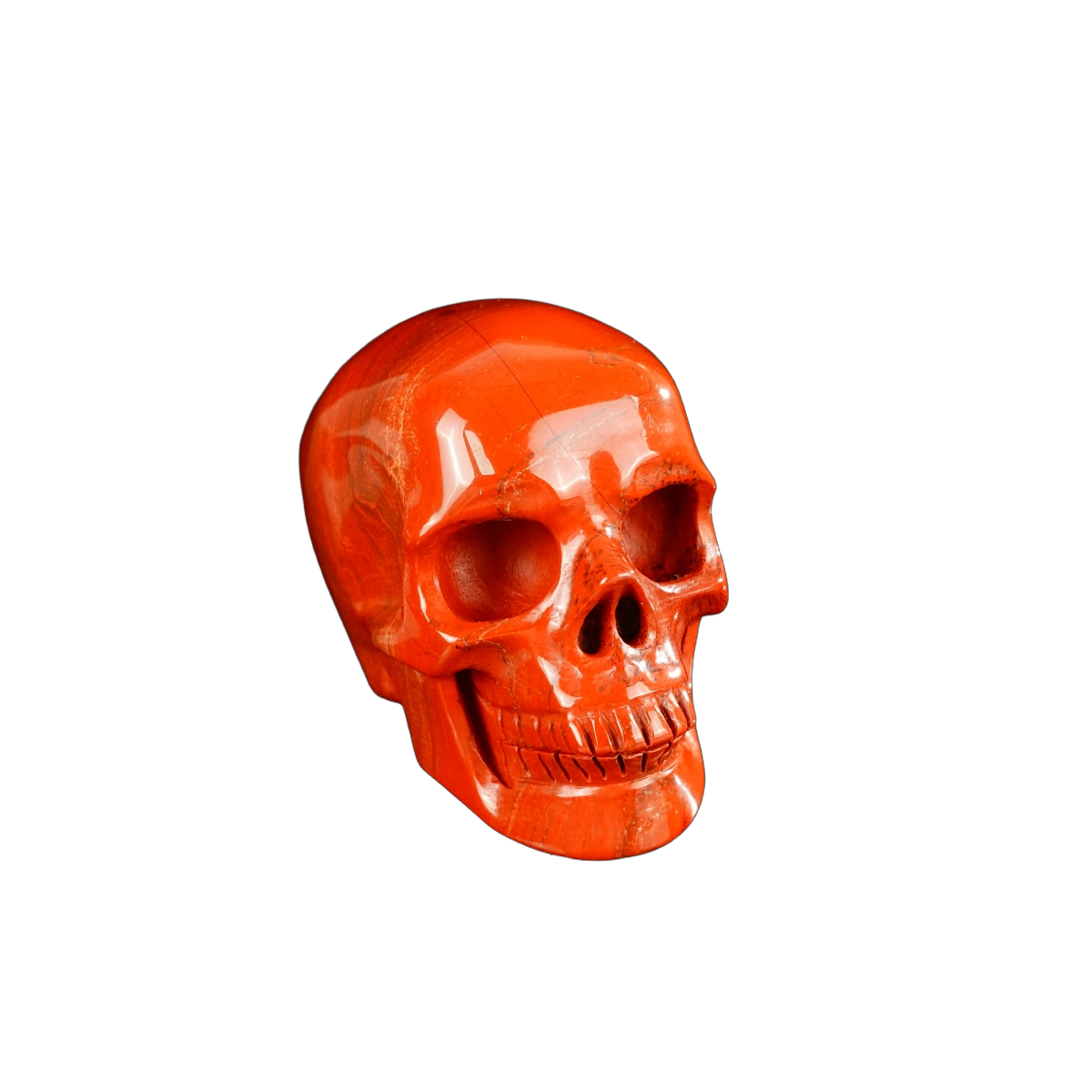 2.2" Red Jasper Crystal Skull Carving - Hand Carved Decor
