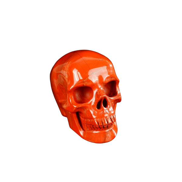2.2" Red Jasper Crystal Skull Carving - Hand Carved Decor - alternate view