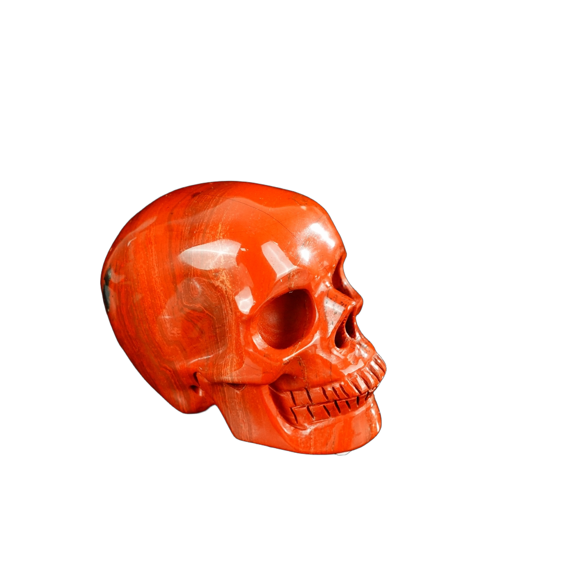 2.2" Red Jasper Crystal Skull Carving - Hand Carved Decor