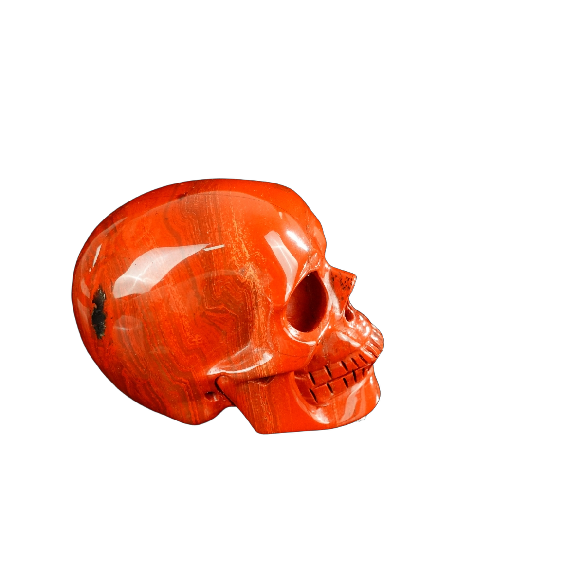 2.2" Red Jasper Crystal Skull Carving - Hand Carved Decor