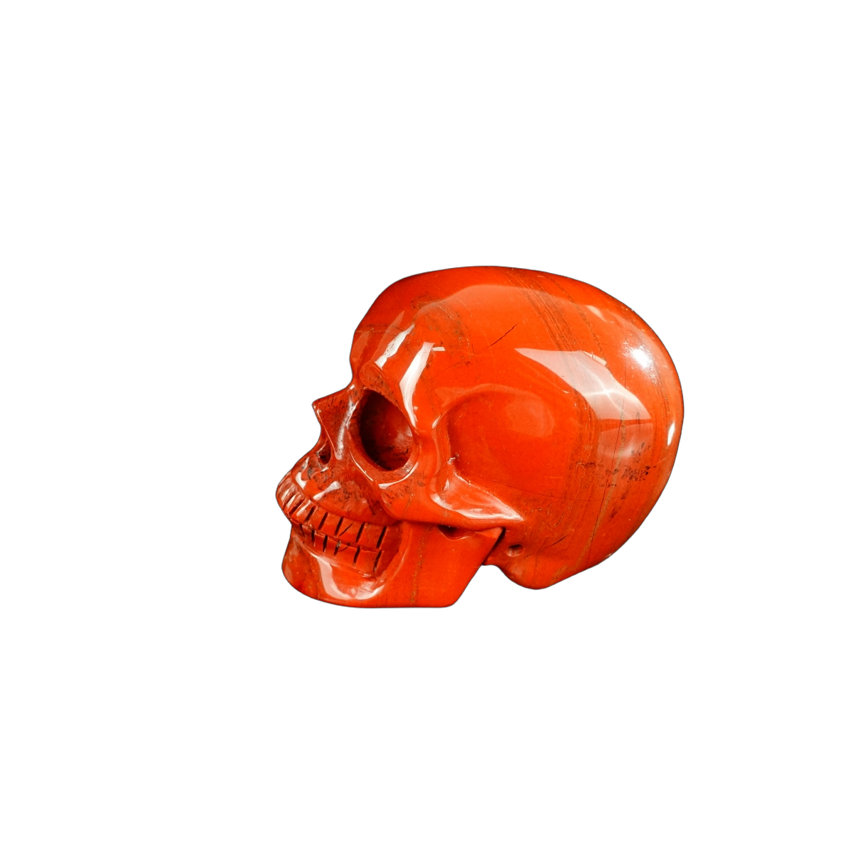 2.2" Red Jasper Crystal Skull Carving - Hand Carved Decor