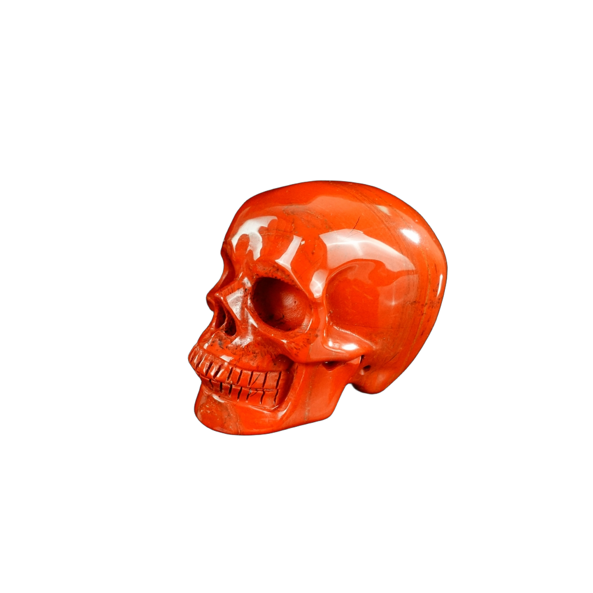 2.2" Red Jasper Crystal Skull Carving - Hand Carved Decor