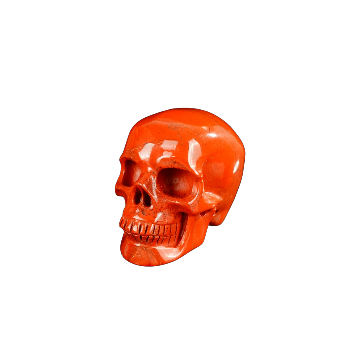 2.2" Red Jasper Crystal Skull Carving - Hand Carved Decor