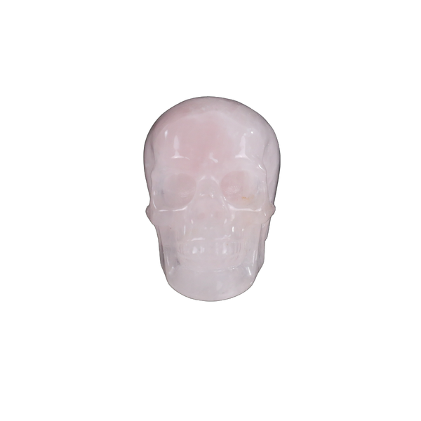 2.2" Rose Quartz Crystal Skull Carving - Hand Carved Decor