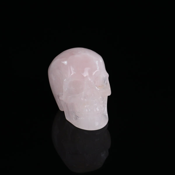 2.2" Rose Quartz Crystal Skull Carving - Unique Piece #RQ01 - alternate view