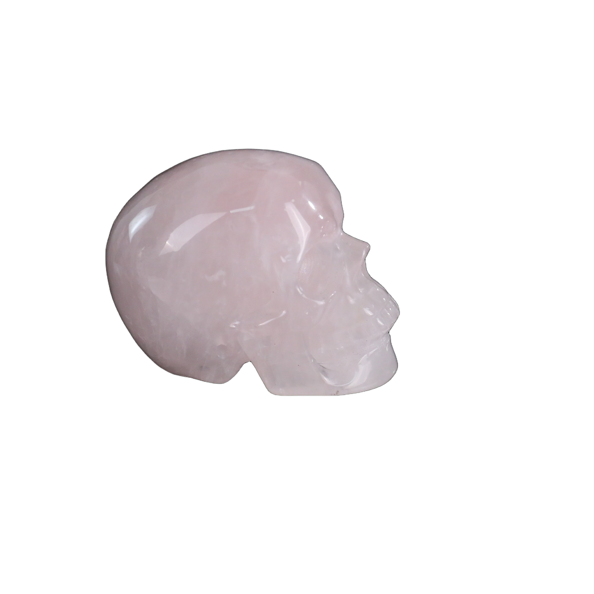 2.2" Rose Quartz Crystal Skull Carving - Hand Carved Decor