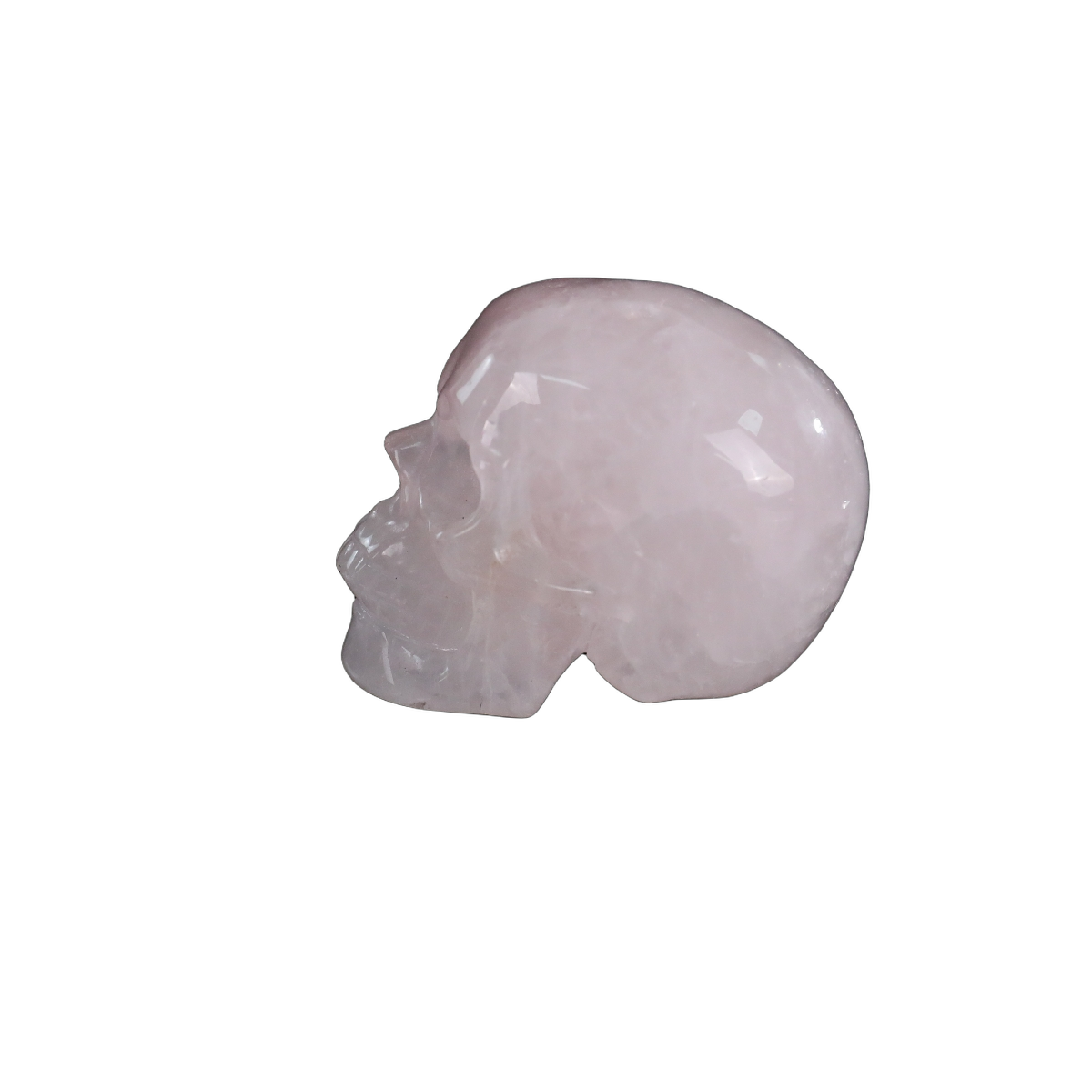 2.2" Rose Quartz Crystal Skull Carving - Hand Carved Decor