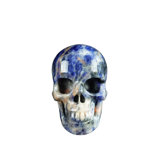 2.2" Sodalite Crystal Skull Carving - Hand Carved Decor