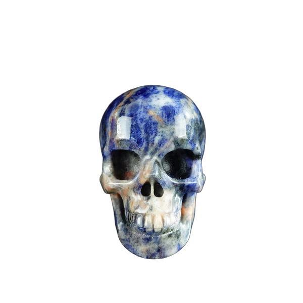 2.2" Sodalite Crystal Skull Carving - Hand Carved Decor