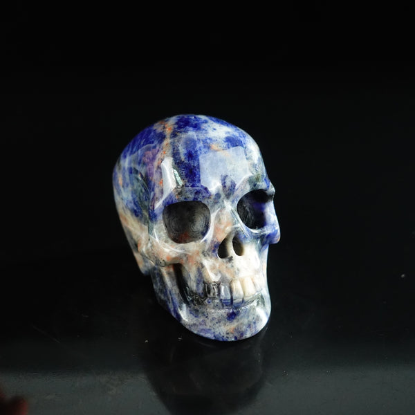 2.2" Sodalite Crystal Skull Carving - Unique Piece #SL03 - alternate view