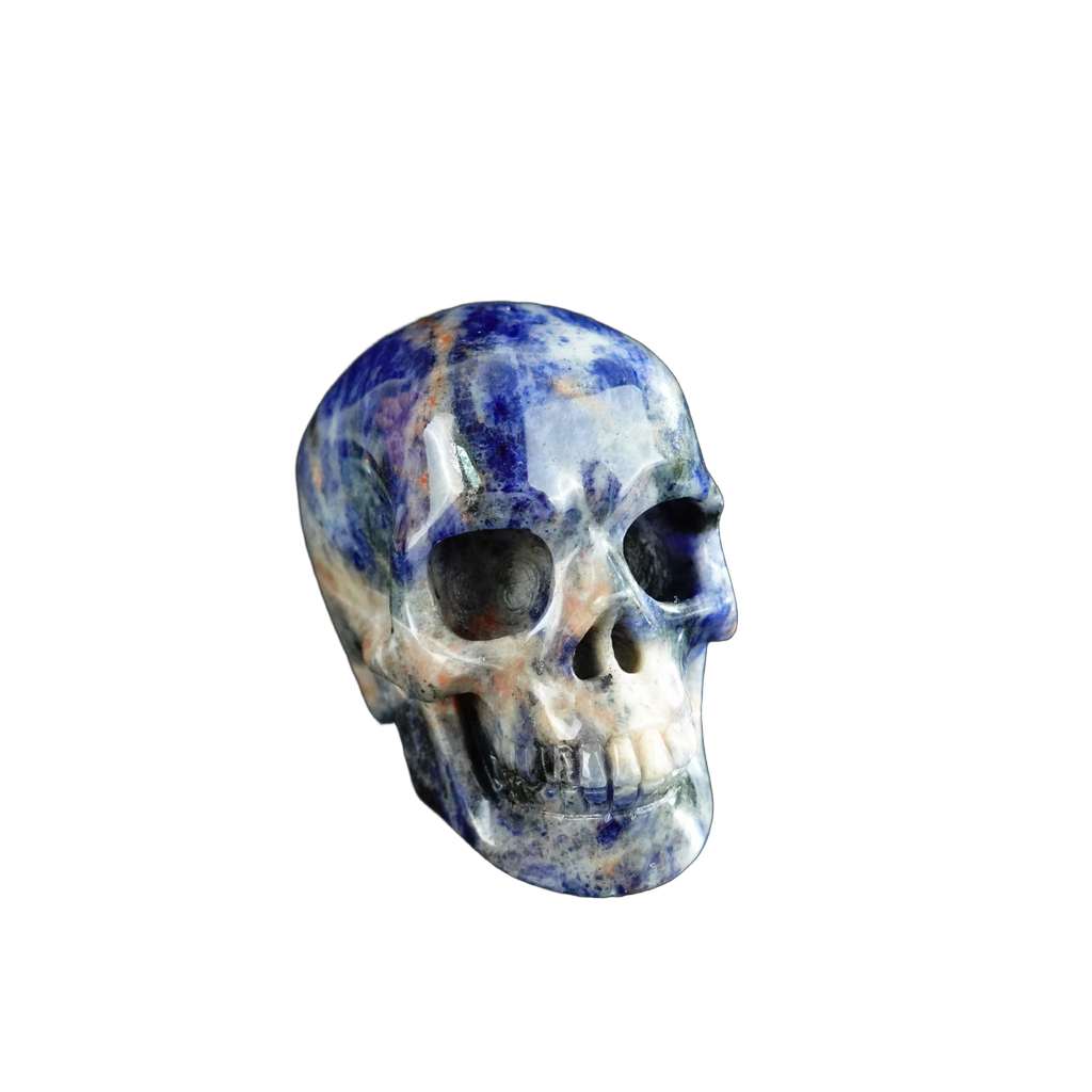 2.2" Sodalite Crystal Skull Carving - Hand Carved Decor