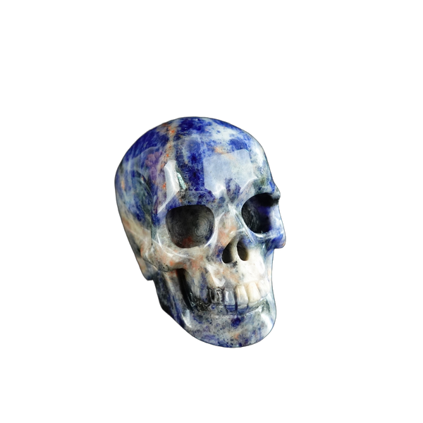 2.2" Sodalite Crystal Skull Carving - Hand Carved Decor - alternate view