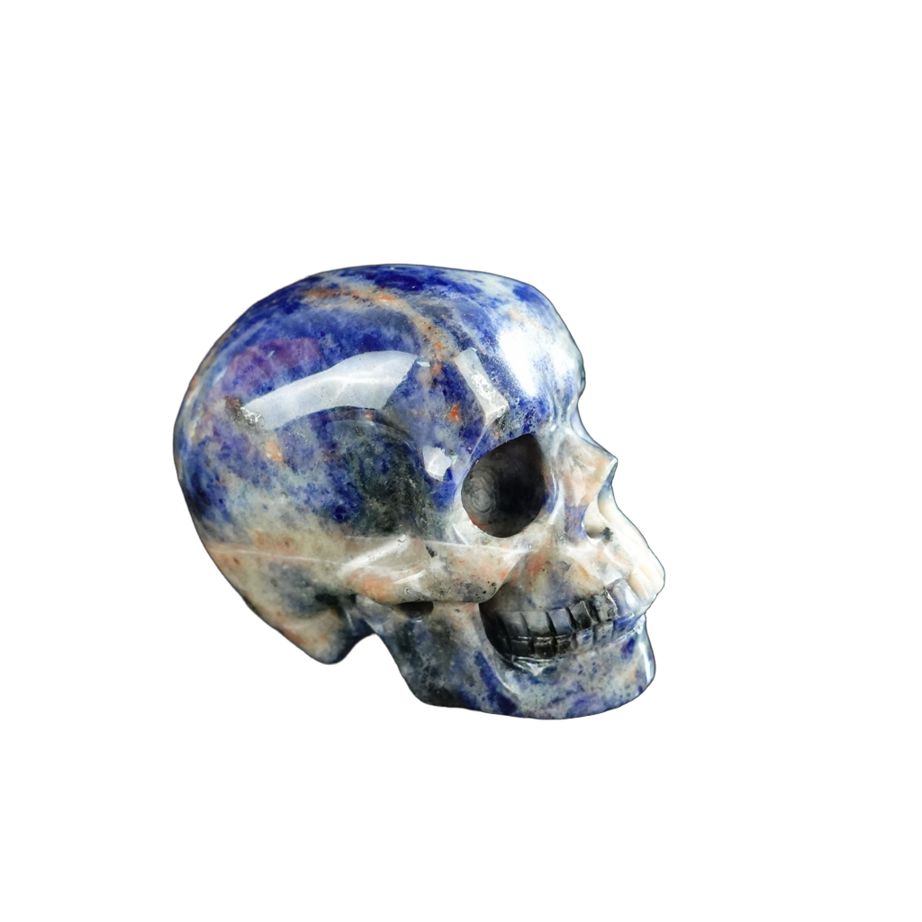 2.2" Sodalite Crystal Skull Carving - Hand Carved Decor