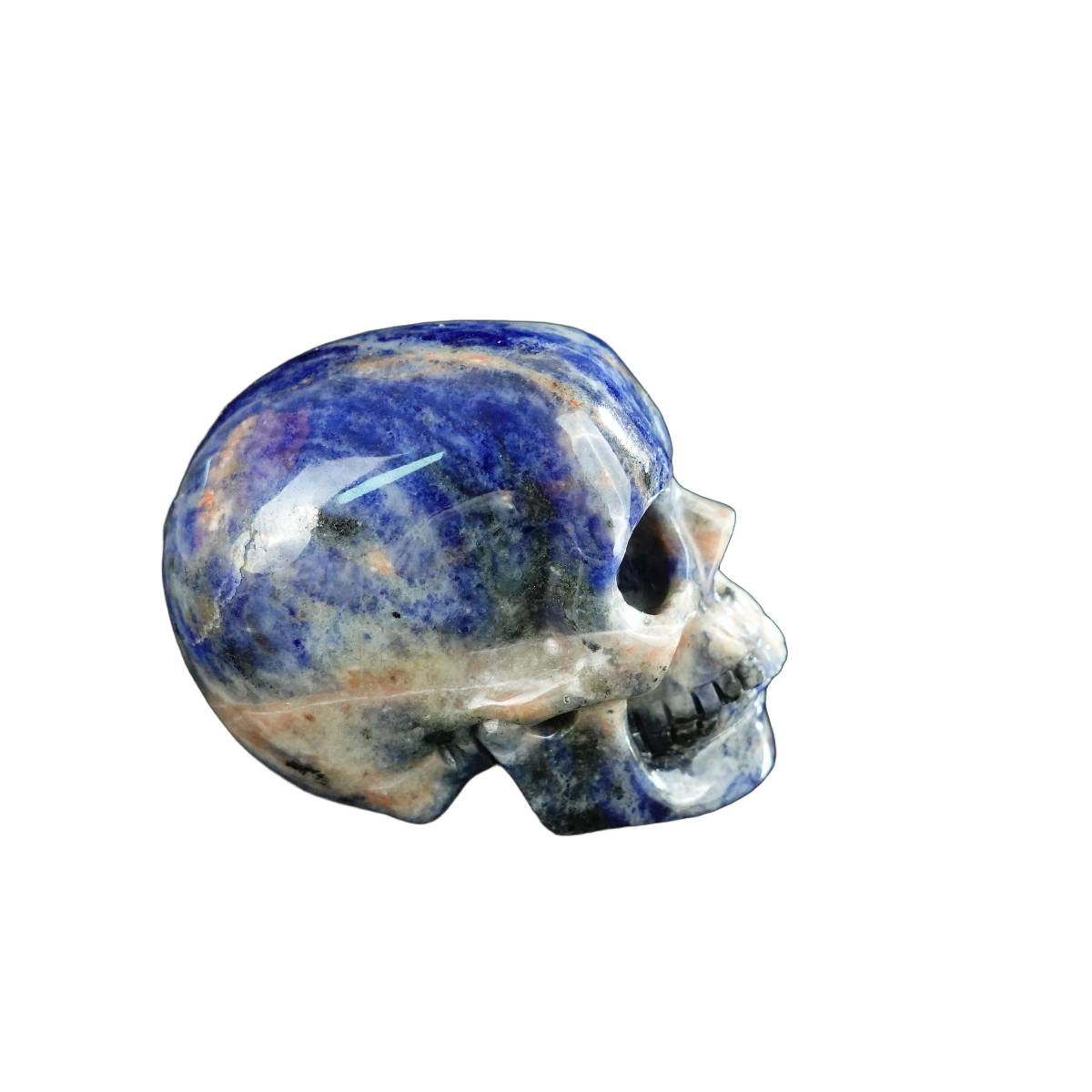 2.2" Sodalite Crystal Skull Carving - Hand Carved Decor