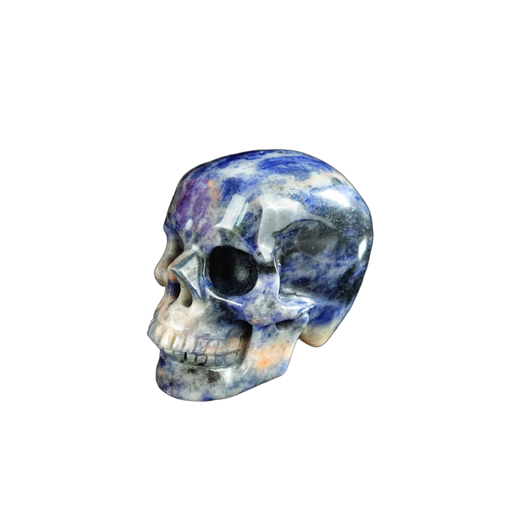 2.2" Sodalite Crystal Skull Carving - Hand Carved Decor