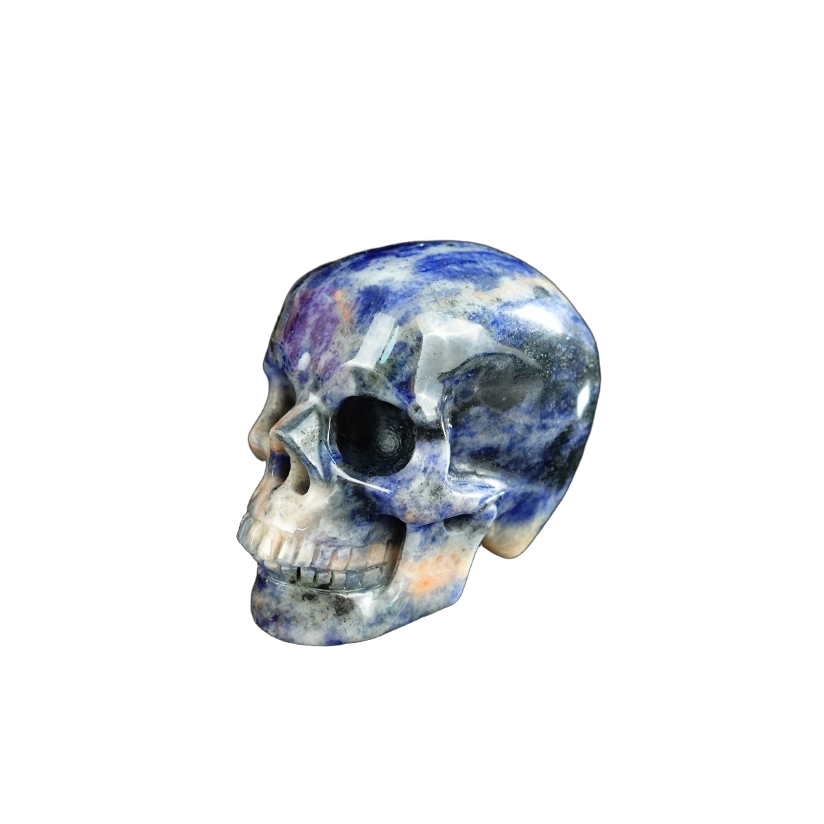 2.2" Sodalite Crystal Skull Carving - Hand Carved Decor